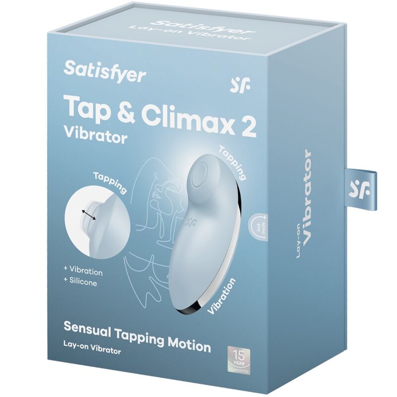 SATISFYER - TAP & CLIMAX 2 VIBRATEUR & STIMULATEUR BLEU