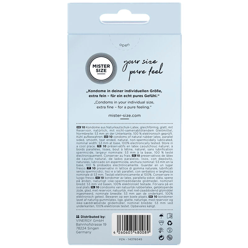 MISTER SIZE - PRÉSERVATIF TAILLE M 53 MM (10 UNITÉS)