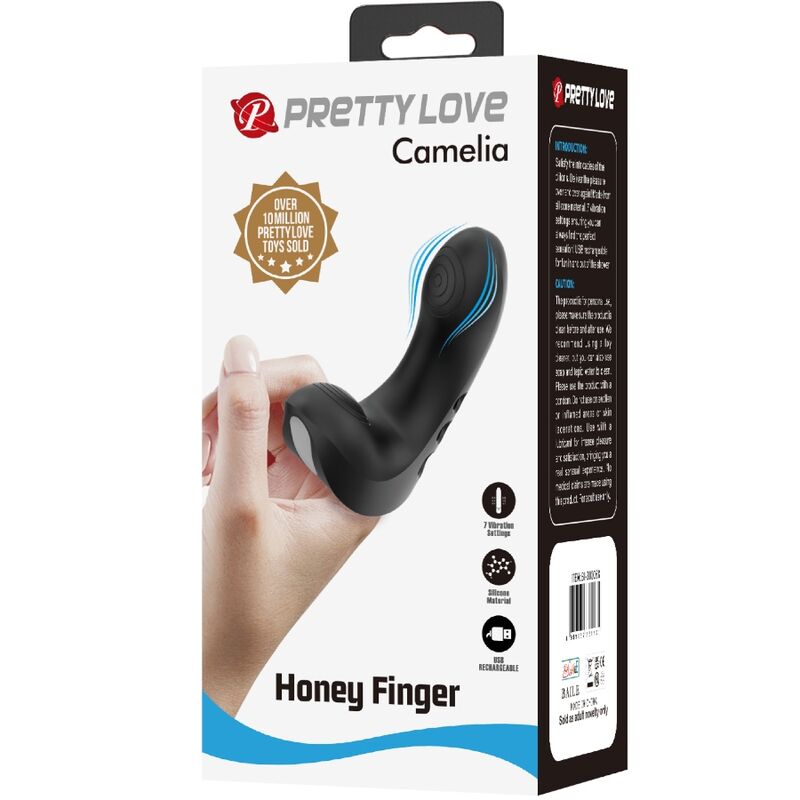 PRETTY LOVE - VIBRATEUR DOIGT CAMELIA 7 VIBRATIONS NOIR