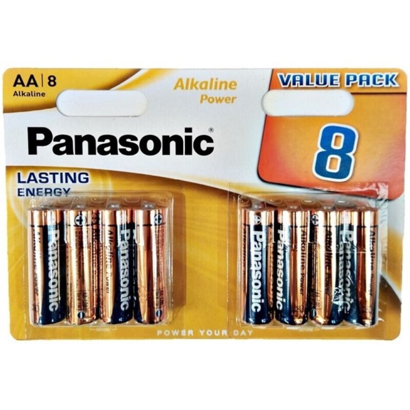 PANASONIC - BLISTER DE PILE AA ALCALINE BRONZE LR6*8