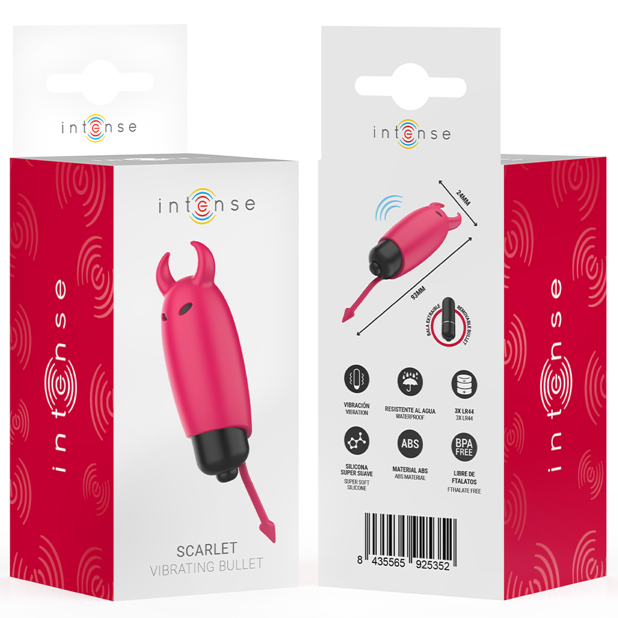 INTENSE - BALLE VIBRANTE ÉCARLATE RED DEMON 9,3 X 2,4 CM
