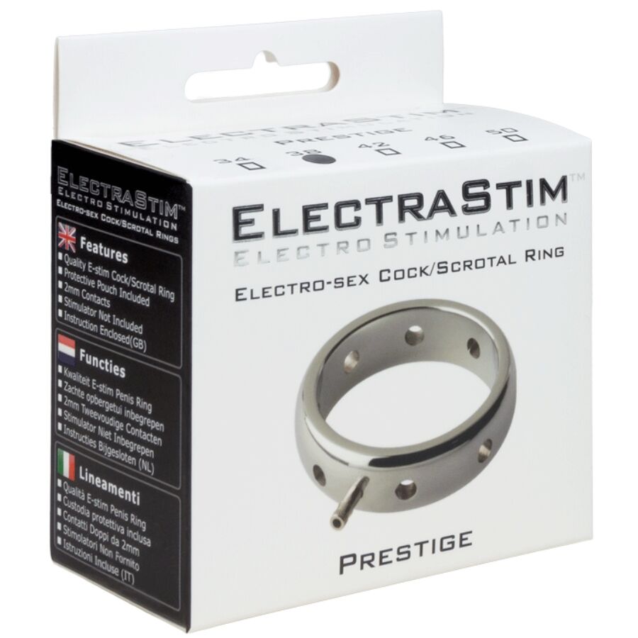 ELECTRASTIM - ANNEAU PÉNIS ÉLECTROMAGNÉTIQUE PRESTIGE EN MÉTAL 34 MM