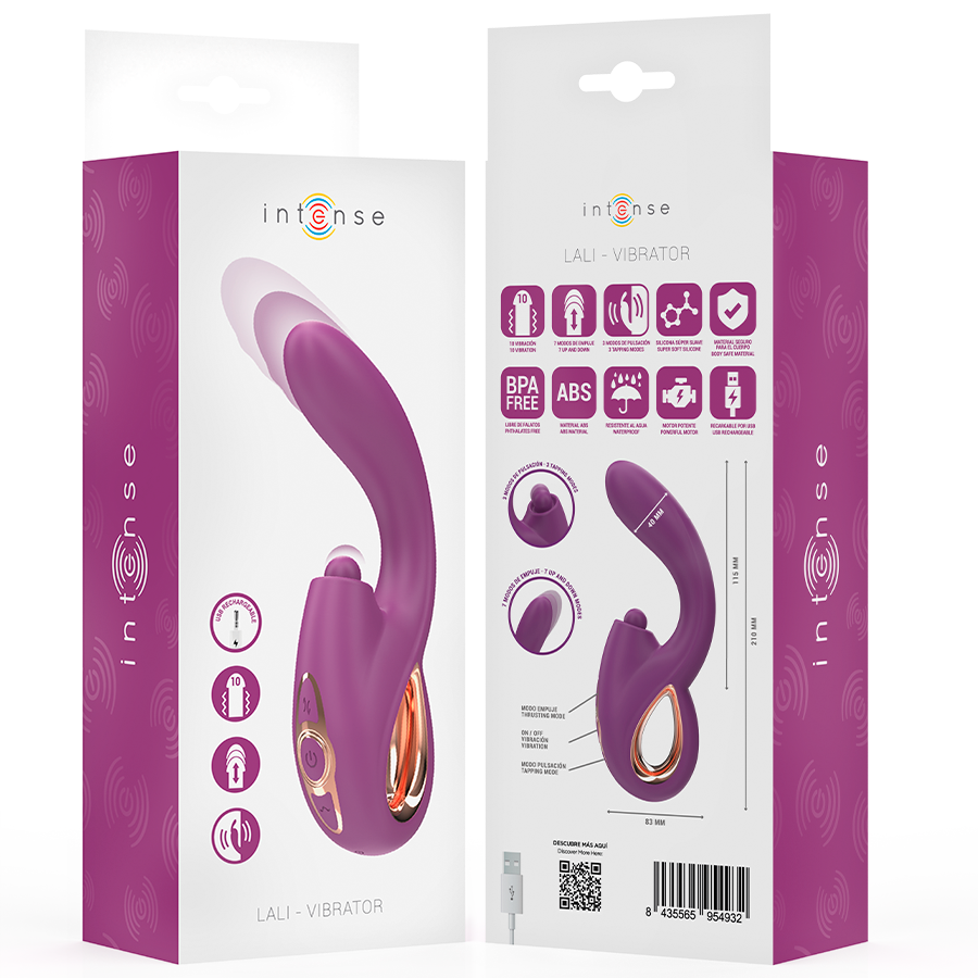 INTENSE - LALI VIBRATEUR MULTIFONCTION POINT G TAPPING & THRUST & VIBRATION VIOLET