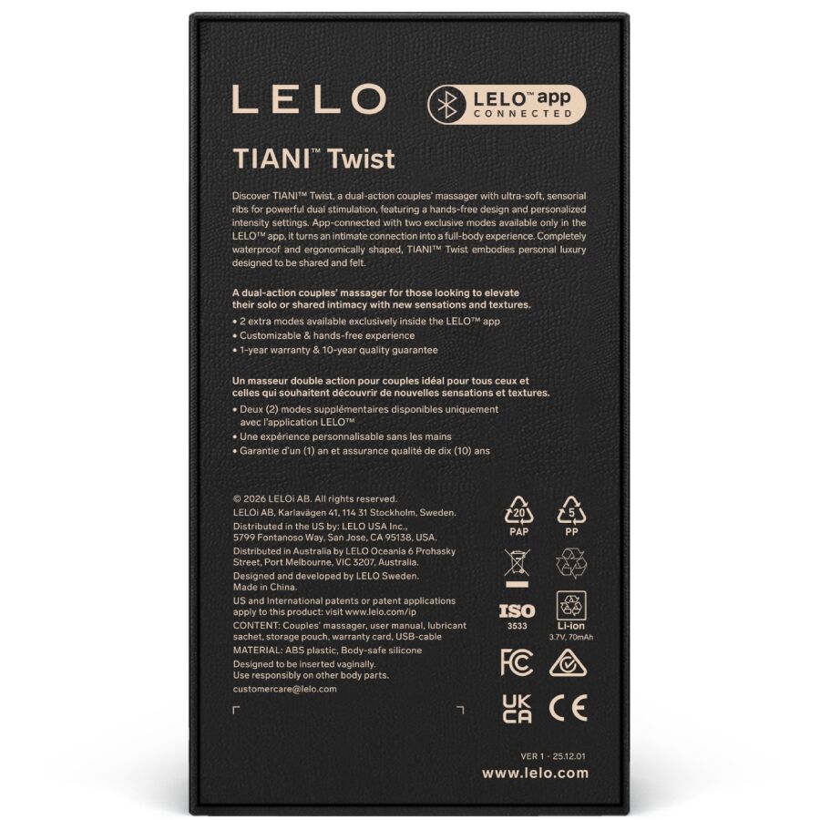 LELO - TIANI TWIST COUPLES VIBRATEUR EN MOUSSE
