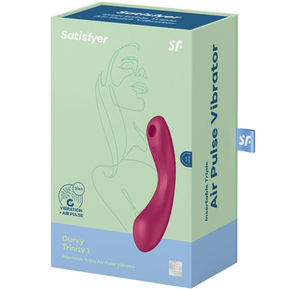 SATISFYER - CURVE TRINITY 1 AIR PULSE VIBRATION ROUGE