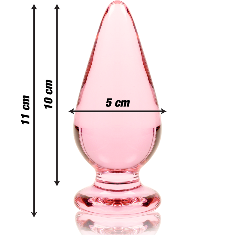 NEBULA SERIES BY IBIZA - PLUG ANAL MODÈLE 4 VERRE BOROSILICATE ROSE 11 CM -O- 5 CM