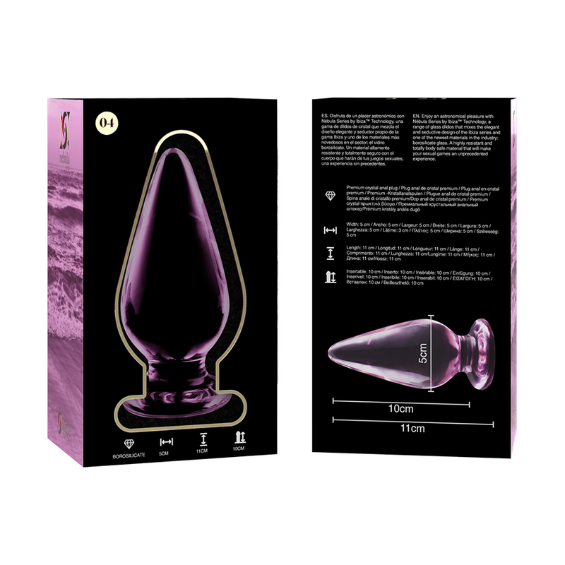NEBULA SERIES BY IBIZA - PLUG ANAL MODÈLE 4 VERRE BOROSILICATE ROSE 11 CM -O- 5 CM