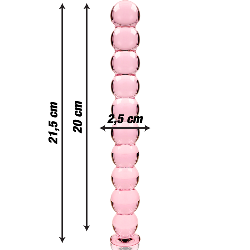 NEBULA SERIES BY IBIZA - MODÈLE 22 GODE EN VERRE BOROSILICATE ROSE 21.5 CM -O- 2.5 CM