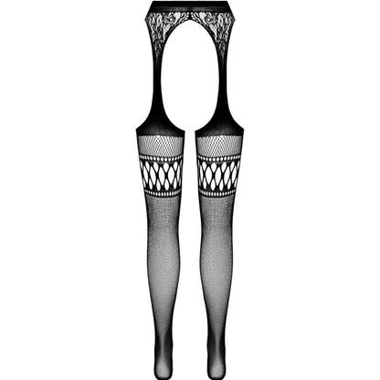 PASSION - COLLANT NOIR AVEC JARRETIÈRE S026 TAILLE UNIQUE