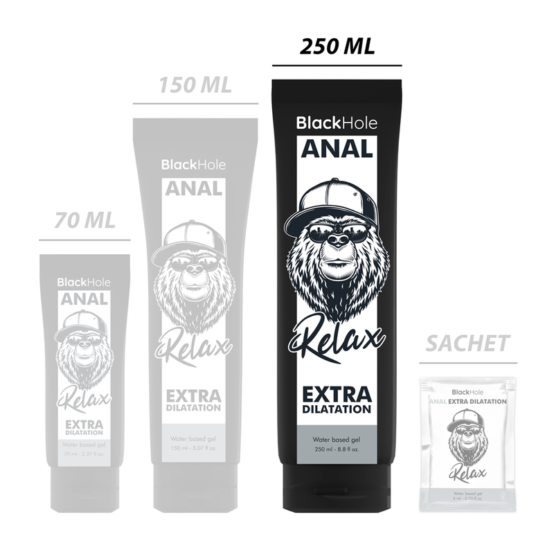 BLACK HOLE - GEL À BASE D'EAU DILATATION ANALE 250 ML