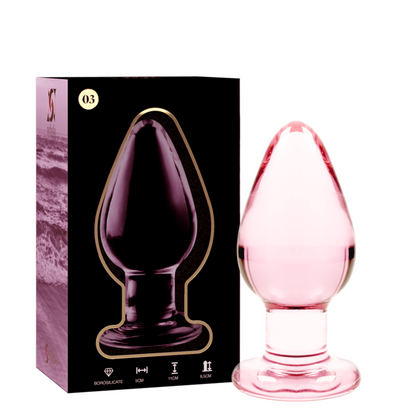 NEBULA SERIES BY IBIZA - PLUG ANAL MODÈLE 3 VERRE BOROSILICATE ROSE 11 CM -O- 5 CM