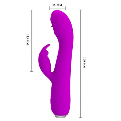 PRETTY LOVE - VIBRATEUR RECHARGEABLE RACHEL AVEC VENTOUSE VIOLETTE