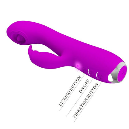 PRETTY LOVE - VIBRATEUR RECHARGEABLE RACHEL AVEC VENTOUSE VIOLETTE