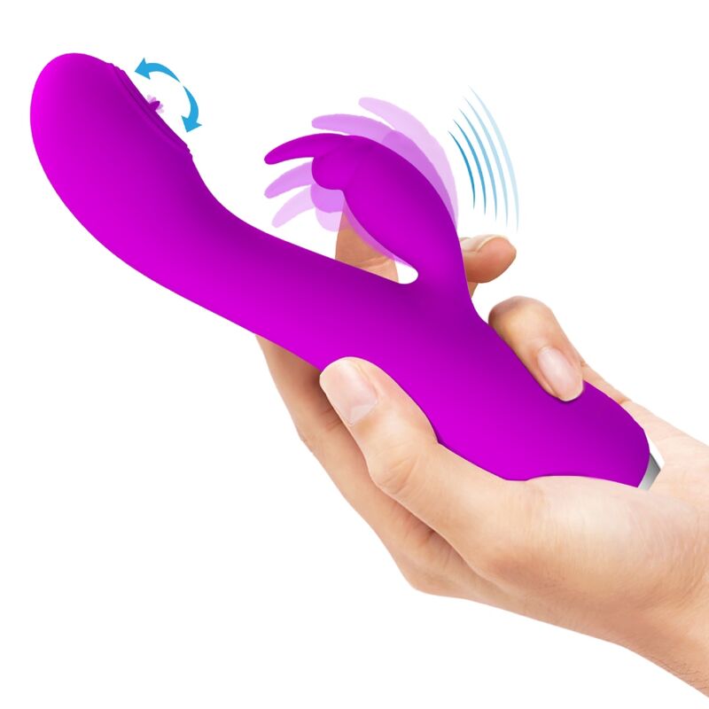 PRETTY LOVE - VIBRATEUR RECHARGEABLE RACHEL AVEC VENTOUSE VIOLETTE