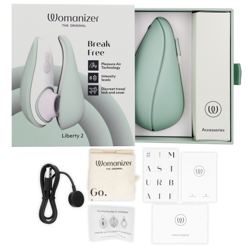 WOMANIZER - LIBERTY 2 STIMULATEUR DE CLITORIS ET ASPIRATION VERT CLAIR