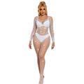 SUBBLIME - 952396 BODYSTOCKING RESILLE AVEC LOSANGES MANCHES LONGUES BLANC TAILLE UNIQUE