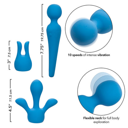 CALEXOTICS - COUTURE KIT VIBRATEUR WAND 10 VIBRATIONS BLEU