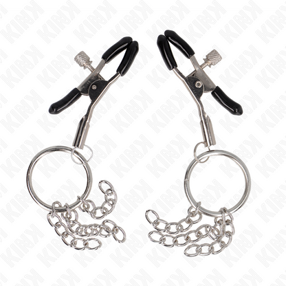 KINK - PINCE A METON O RING ET PETITE CHAINE ARGENT 6 CM