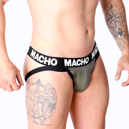 MACHO - MX27GR JOCK CUIR GRIS BEIGE S