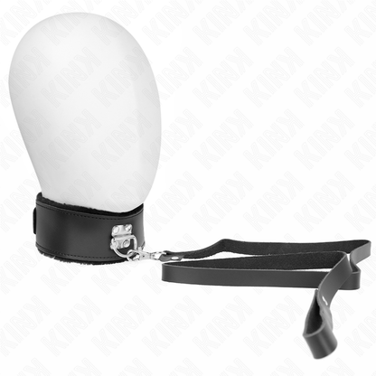KINK - COLLIER AVEC CEINTURE 116 CM AVEC BRACELET EN CUIR NOIR AJUSTABLE 40-48 CM X 6 CM