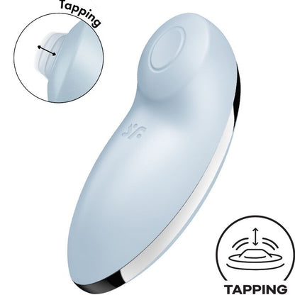 SATISFYER - TAP & CLIMAX 2 VIBRATEUR & STIMULATEUR BLEU