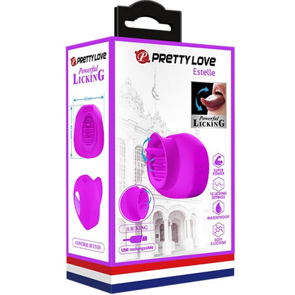 PRETTY LOVE - STIMULATEUR DE CLITORIS ESTELLE TONGUE 12 VIBRATIONS VIOLET