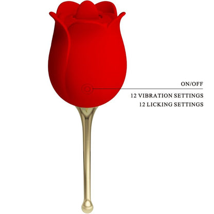 PRETTY LOVE - ROSE LOVER STIMULATEUR DE CLITORIS ROSE 12 VIBRATIONS ROUGE