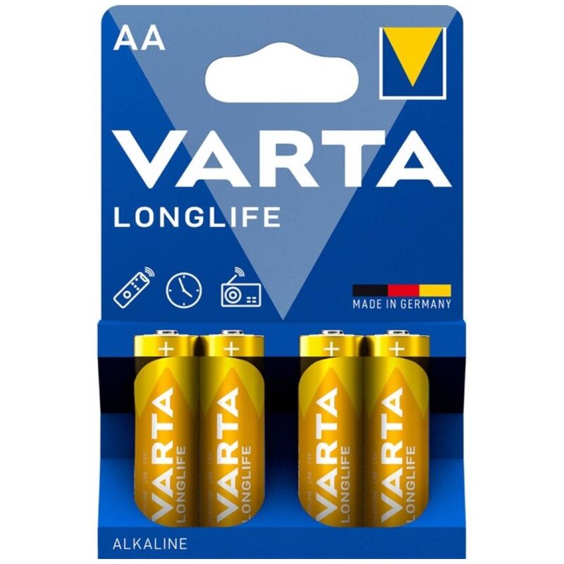 VARTA - PILES ALCALINES LONGUE DURÉE AA LR6 BLISTER*4