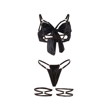 SUBBLIME - 955199 ENSEMBLE SOUTIEN-GORGE AVEC NŒUD NOIR RÉGLABLE S/M