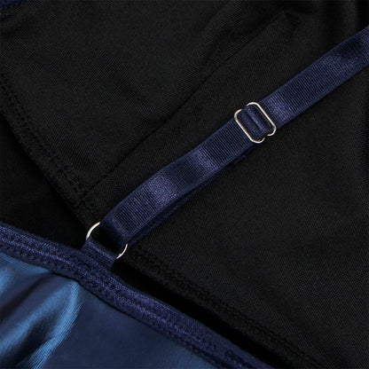 SUBBLIME - 955427 ROBE À BRETELLES EN CUIR BLEU L/XL