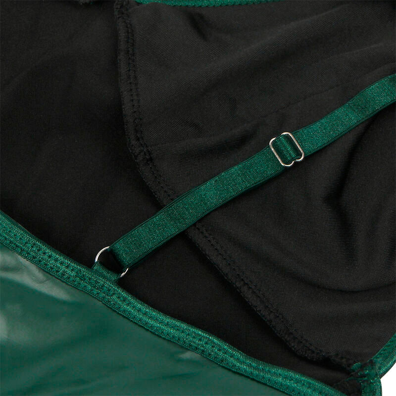 SUBBLIME - 955441 ROBE À BRETELLES EN CUIR VERT L/XL