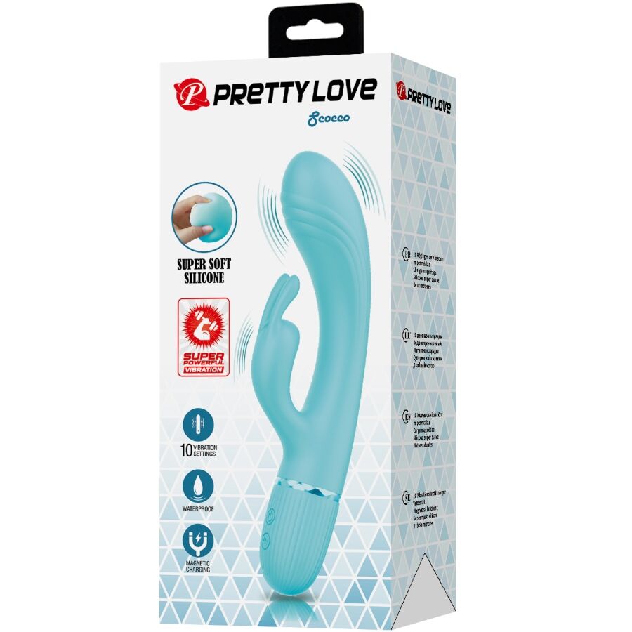 PRETTY LOVE - VIBRATEUR SCOCCO LAPIN TURQUOISE