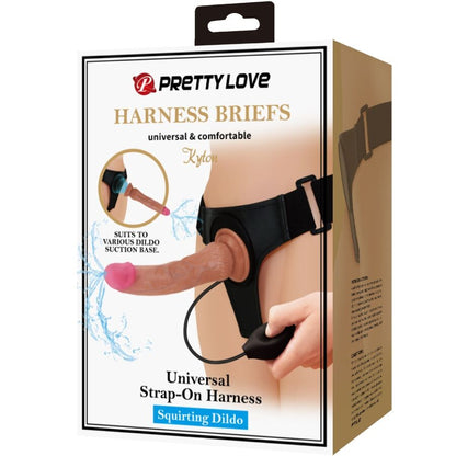 PRETTY LOVE - CULOTTE HARNAIS UNIVERSELLE KYTON AVEC GODE SQUIRTING 19 CM MULATO