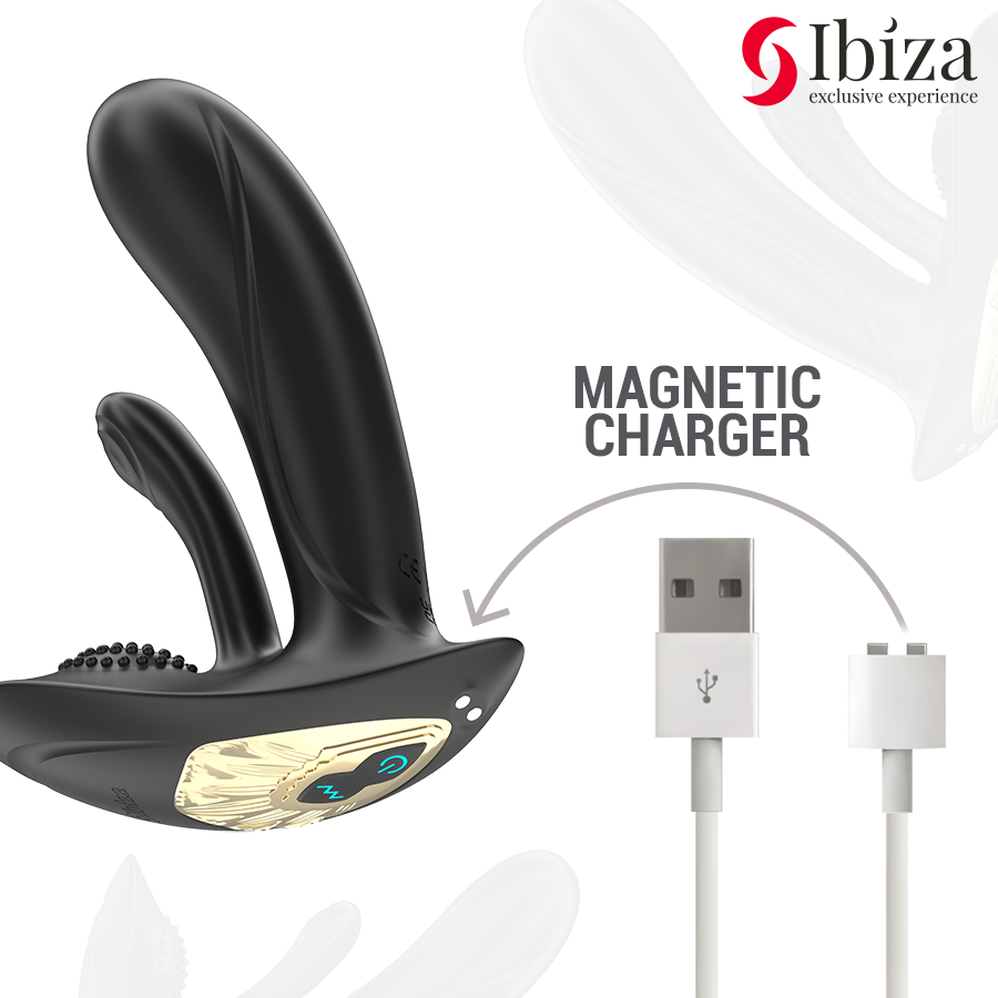IBIZA - VIBRATEUR PORTABLE AVEC STIMULATION DU POINT G ET DU CLITORIS AVEC TÉLÉCOMMANDE