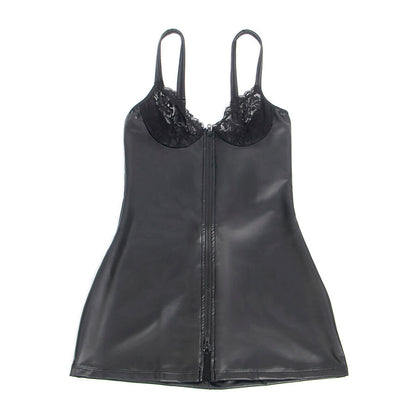 SUBBLIME - 957568 ROBE ZIPPÉE EN CUIR NOIR S/M