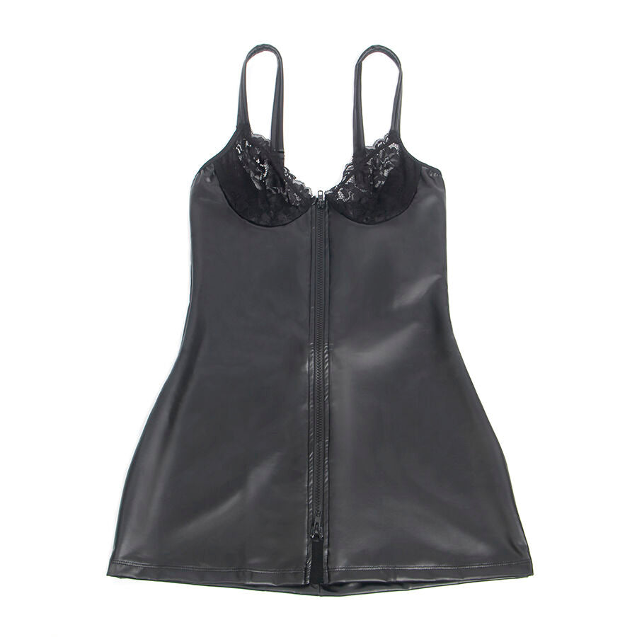 SUBBLIME - 957575 ROBE ZIPPÉE EN CUIR NOIR L/XL