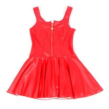 SUBBLIME - 957698 ROBE EN CUIR AVEC FERMETURE ÉCLAIR COEUR ROUGE L/XL