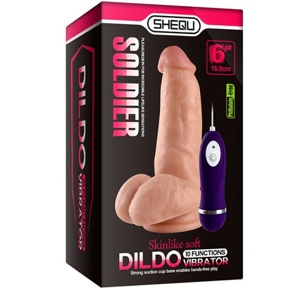 SHEQU - SOLDAT VIBRATEUR DILDO AVEC TÉLÉCOMMANDE 16 CM
