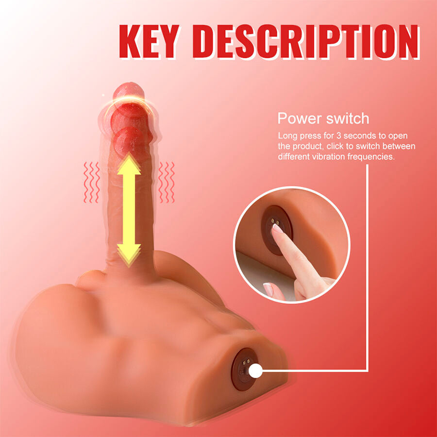 XISE - PEEL DILDO ASS MASTURBATEUR RÉALISTE À PILULE AVANT AVEC POUSSE 17,5 CM