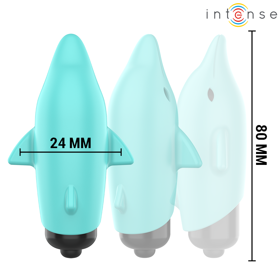INTENSE - ECHO BALLE VIBRANTE BLEU DAUPHIN 8 X 4,7 CM