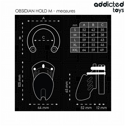 ADDICTED TOYS LOCKED - CAGE À PÉNIS OBSIDIAN HOLD TAILLE M