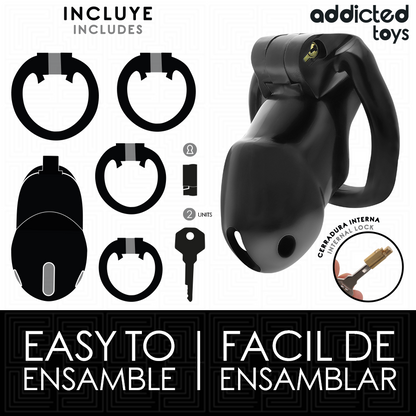 ADDICTED TOYS LOCKED - MINDNIGHT CELL CAGE À PÉNIS TAILLE M
