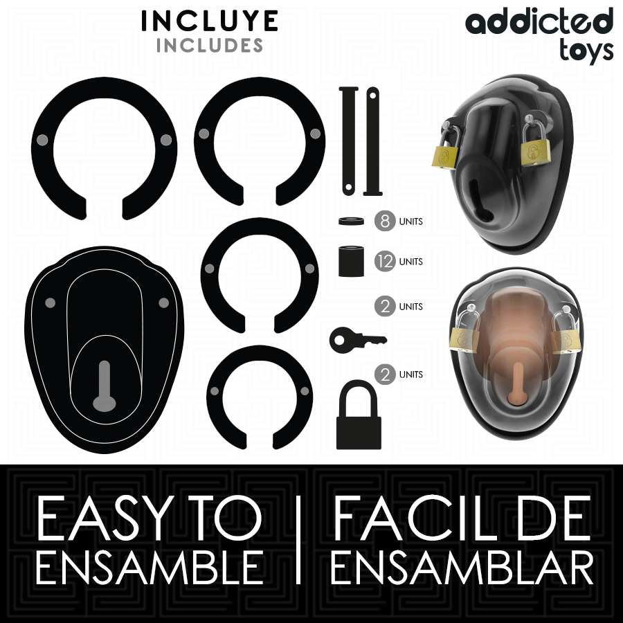 ADDICTED TOYS LOCKED - À PÉNIS VERROUILLÉE SANS CLÉ 11,5 CM