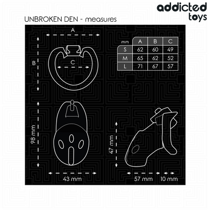 ADDICTED TOYS LOCKED - CAGE À PÉNIS UNBROKEN DEN 9,8 CM