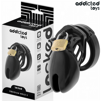 ADDICTED TOYS LOCKED - CAGE À PÉNIS OBSIDIAN HOLD TAILLE S