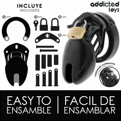 ADDICTED TOYS LOCKED - CAGE À PÉNIS OBSIDIAN HOLD TAILLE S