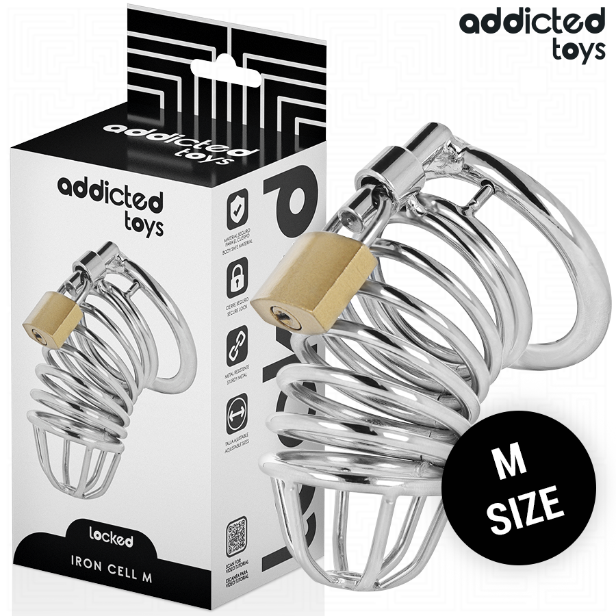 ADDICTED TOYS LOCKED - CAGE À PÉNIS EN MÉTAL IRON CELL TAILLE M