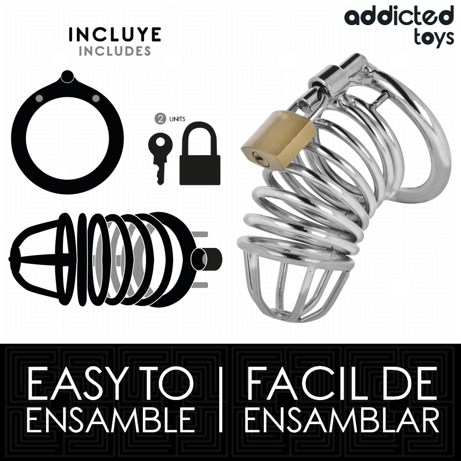 ADDICTED TOYS LOCKED - CAGE À PÉNIS EN MÉTAL IRON CELL TAILLE M