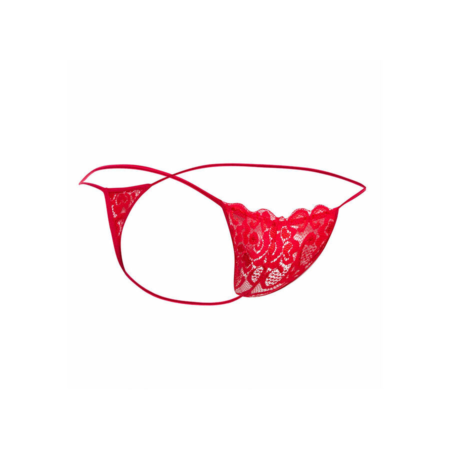 MOB - STRING EN DENTELLE ROUGE TAILLE L/XL