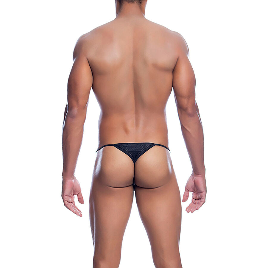 MOB - STRING EN V EN MICROFIBRE NOIR TAILLE L/XL